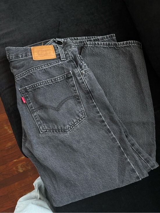 Levi's Denim - Levi's Women’s Baggy Dad Washed Black Straight-Leg Jeans
